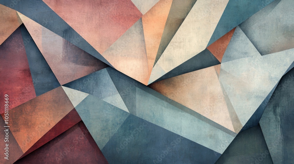 Poster abstract geometric pattern with textured colors