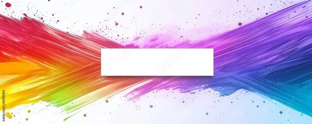 Poster a vibrant, abstract background featuring colorful paint swirls with a blank white space in the cente