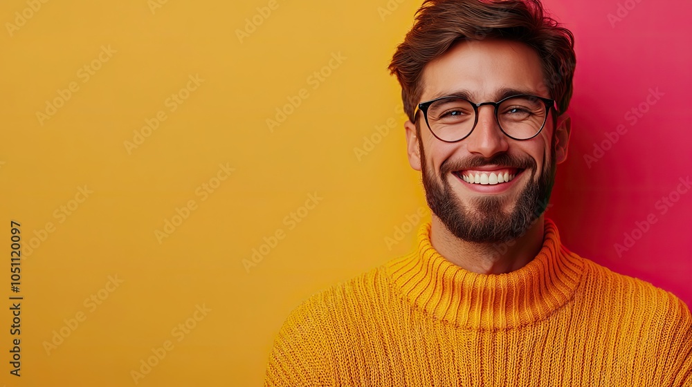 Poster cheerful man showing to-do list with completed tasks in an outline image