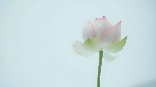 Nauture and Flower Background - A delicate lotus flower stands gracefully against a soft, light background.