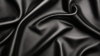 Obraz premium Black leather texture background, dark and luxurious design element for modern projects