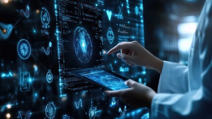 Doctors are using state-of-the-art translucent holographic interface devices.