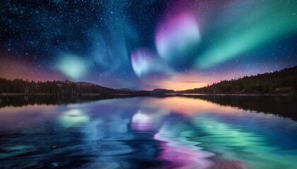 オーロラが出た海辺