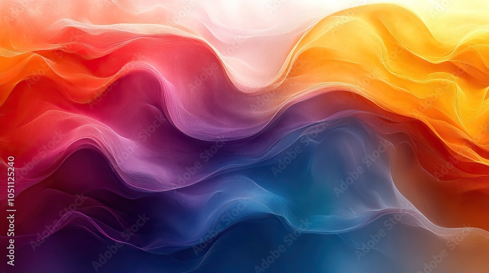 Poster colorful abstract background with flowing curved lines, evoking creativity and movement.