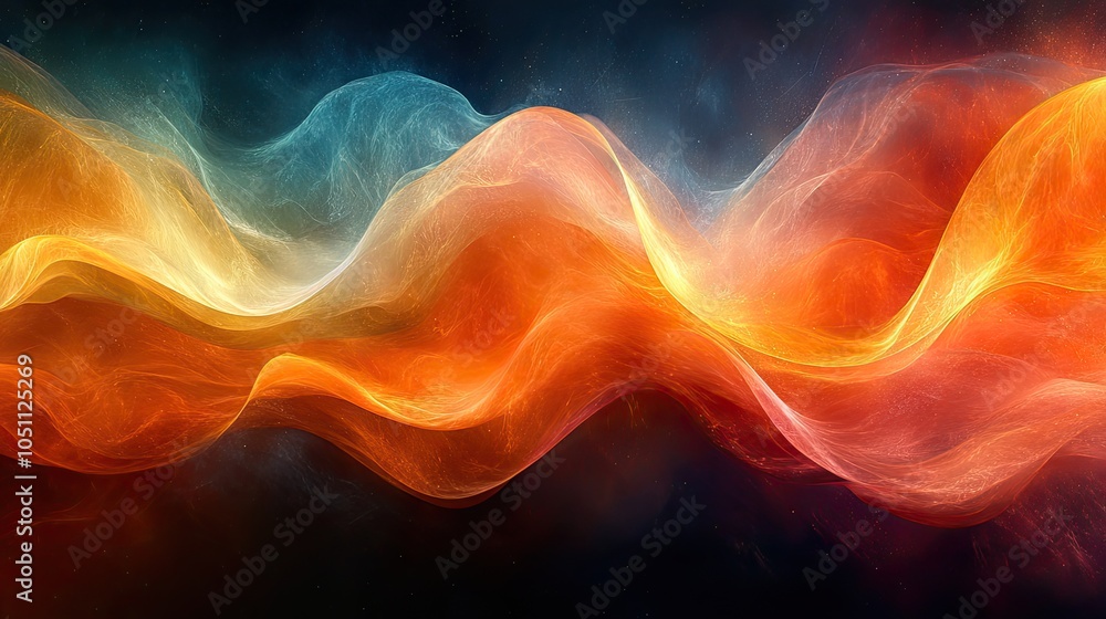 Poster colorful abstract background with flowing curved lines, evoking creativity and movement.stock photo