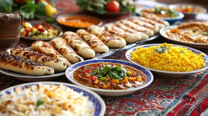 Obraz premium Artistic Close-Up of Traditional Dish Arrangement