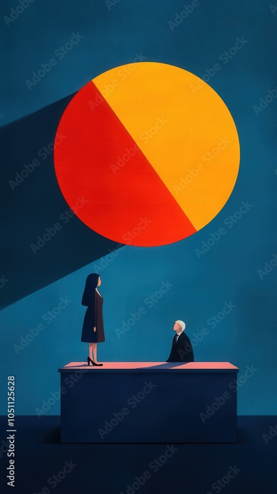 Poster a symbolic encounter the dynamics of power and perspective in art