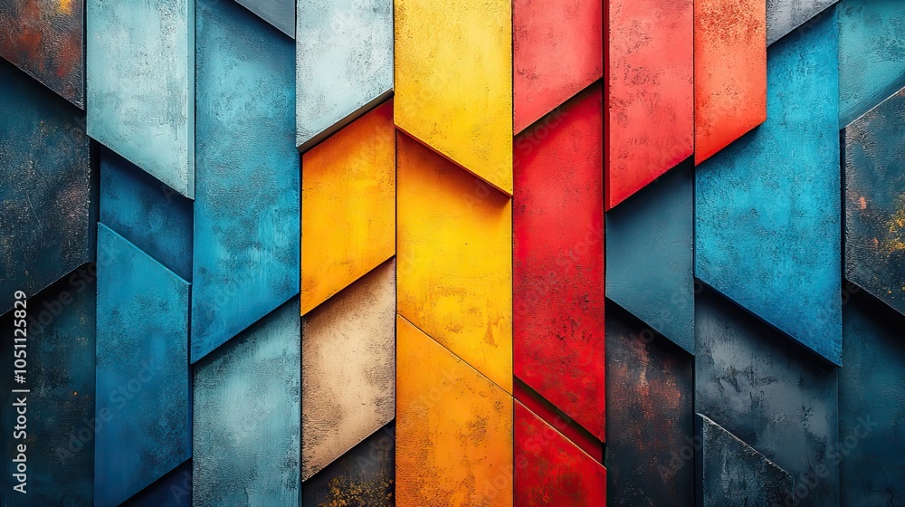 Poster colorful arrow-patterned background with plenty of space for text, providing clean, modern design fo