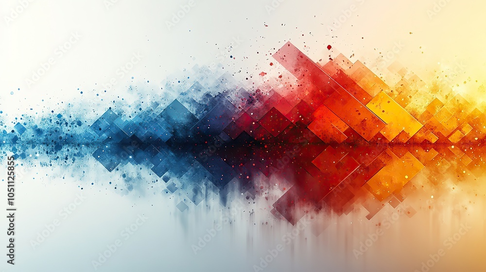 Aufkleber colorful arrow-shaped background design with focus on creative presentation concepts and room for te