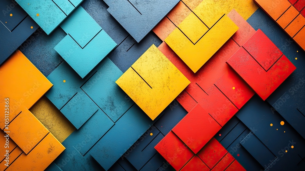 Poster colorful arrow-patterned background with plenty of space for text, providing clean, modern design fo