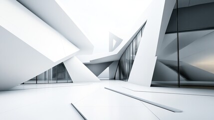 Obraz premium Abstract contemporary open space architectural background, AI generated image