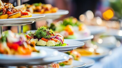 Elegant Modern Ceramic Plates with Gourmet Dishes