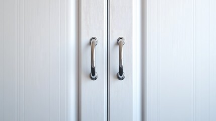 Obraz premium Modern White Cabinet Doors with Sleek Handles