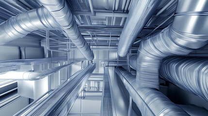 Obraz premium blueprint of an architectural ventilation system design 