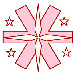 vintage Snowflakes Christmas design vector, Snowflake Christmas design background vector, pink, y2k sparking, Snowflake set on isolated background. Isolated snowflake collection. Frost