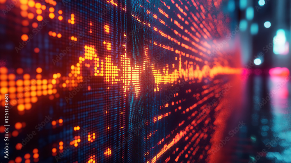 Aufkleber visualizing economic challenges through a clear digital display of inflation rate data