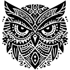 Classic abstract owl head silhouette
