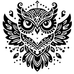 Classic abstract owl head silhouette