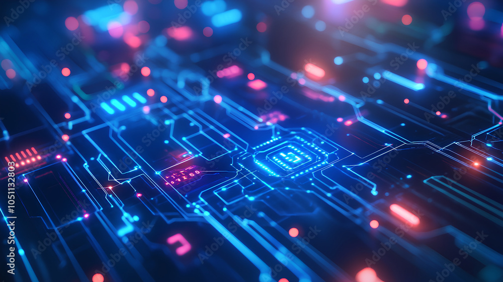 Poster futuristic interface showcasing advanced tech security protocols