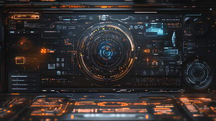 Obraz premium Futuristic interface with advanced network security protocols and digital protection 