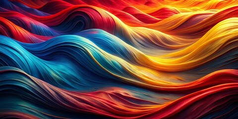 Obraz premium Vibrant, fluid, and abstract, this artwork showcases a dynamic interplay of swirling, color-saturated lines that evoke a sense of motion and energy.