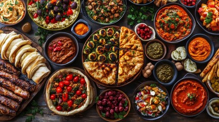 Fototapeta premium Eastern Food Plating with Seasonal Ingredients and Artistry