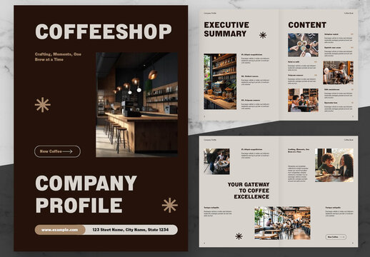 Brown And White Coffee Shop Profile 