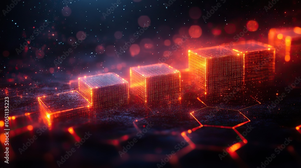 Aufkleber digital background featuring hexagons and dat patterns, symbolizing modern technology.image
