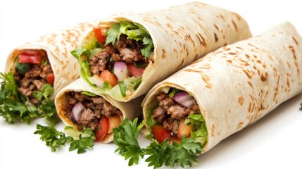 Delicious Burritos on a White Background