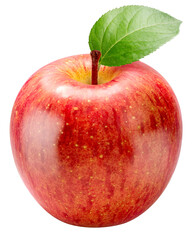Fresh Red Japanese Apple isolated on white background, Red Apple on white background PNG File..