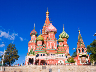 St. Basil cathedral on Red Square in Moscow, Russia.