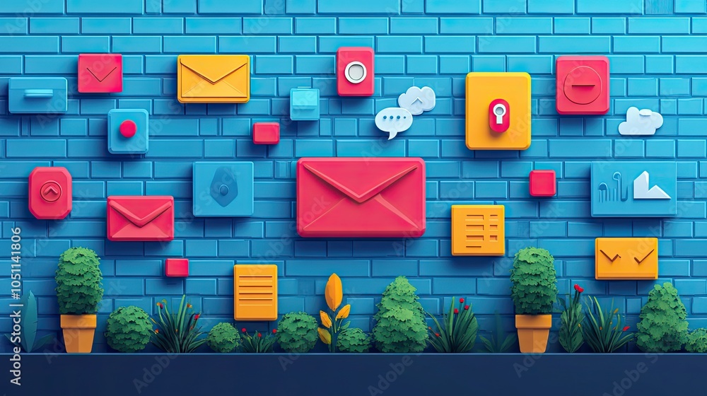 Poster flat design captures the ide of electronic requests or messages with minimalist approach.image