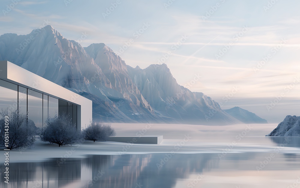Poster Futuristic Smart Factory in a Desert Managing Solar-Powered Production Lines with AI