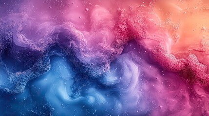 Fototapeta premium fluid art backdrop with colorful splashes of paint, perfect for creative banners, posters, or interior designs with shades of blue, pink, and purple.image