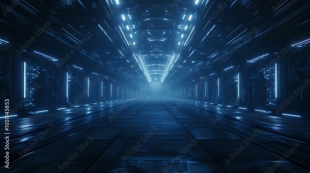 Aufkleber massive industrial robotics facility with automated systems assembling high-tech machinery