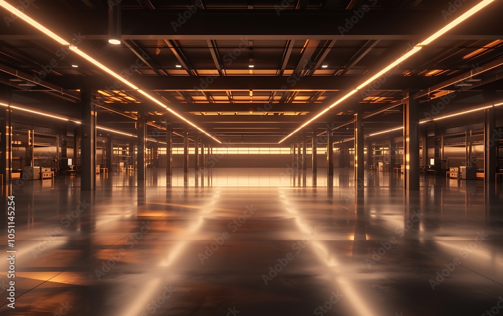 Aufkleber High-Tech Industrial Hub with Autonomous Robots Managing Logistics and Resource Distribution