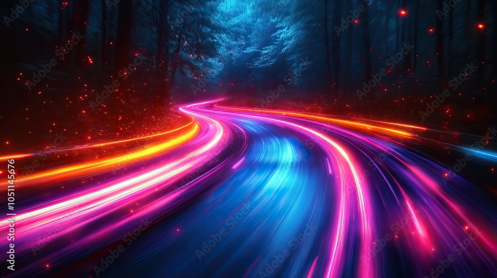 Aufkleber futuristic abstract background with light streaks, representing speed and innovation.image