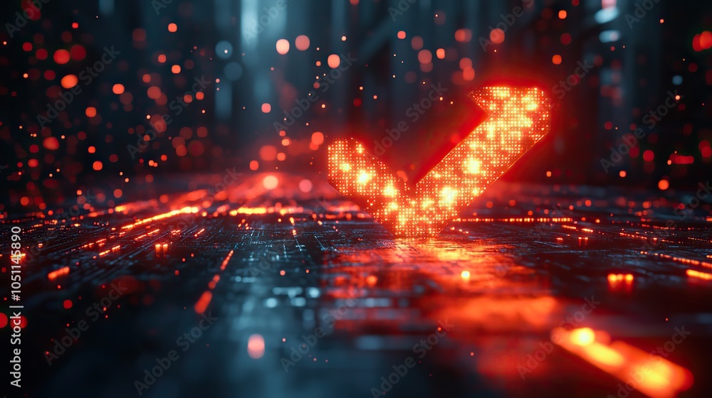 Aufkleber futuristic background with glowing arrow, symbolizing technological progress in the digital world.