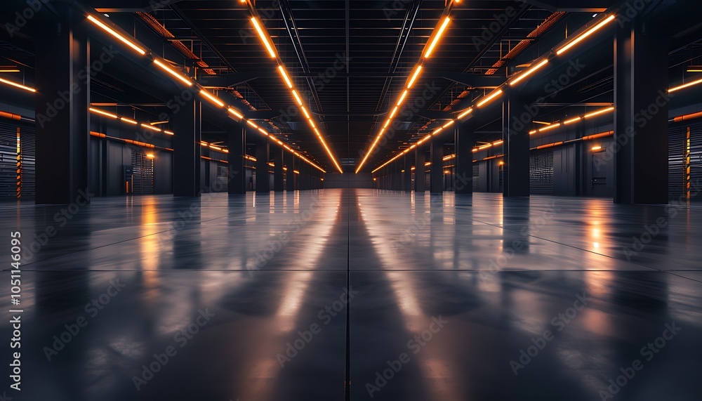 Poster ultra-modern manufacturing hub with ai-driven machines managing production seamlessly