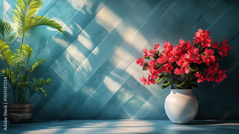 Poster geometric wallpaper design with white stripes set on grooved abstract wall background.image