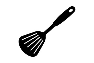 Silhouette Spatula Cooking Tool black color white background