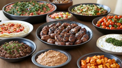 Vibrant Eastern Family Meals in Natural Lighting