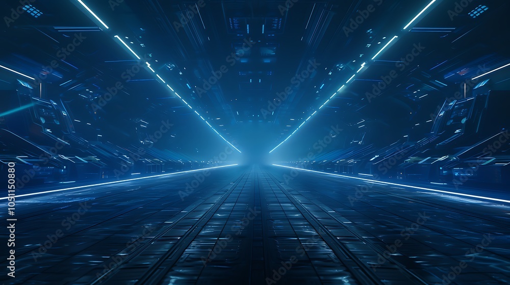 Poster massive industrial engineering facility with robotic arms and ai-driven systems manufacturing machin