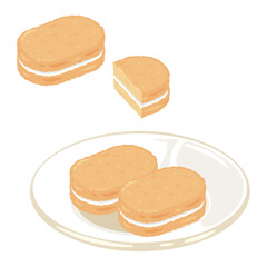 皿に盛られたダックワーズセット