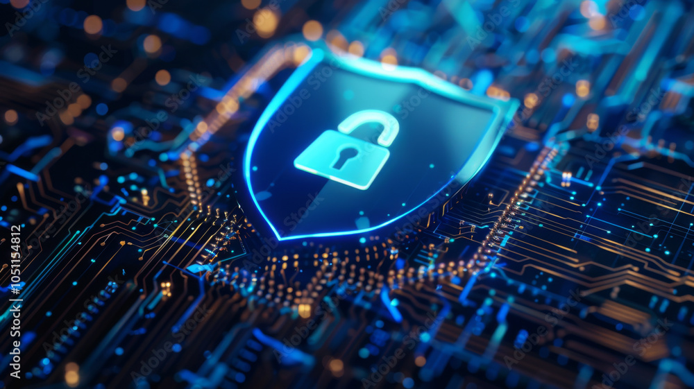 Poster digital shield safeguarding sensitive information cyber security and data privacy
