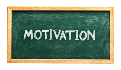 Chalkboard with word Motivation isolated on transparent background