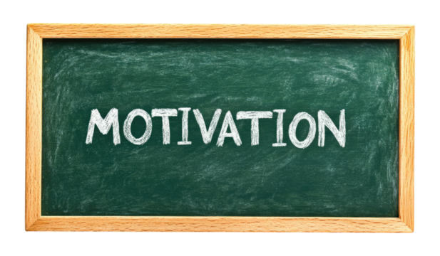Chalkboard with word Motivation isolated on transparent background