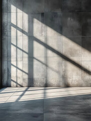 Fototapeta premium Concrete tile empty wall. Empty room with concrete floor