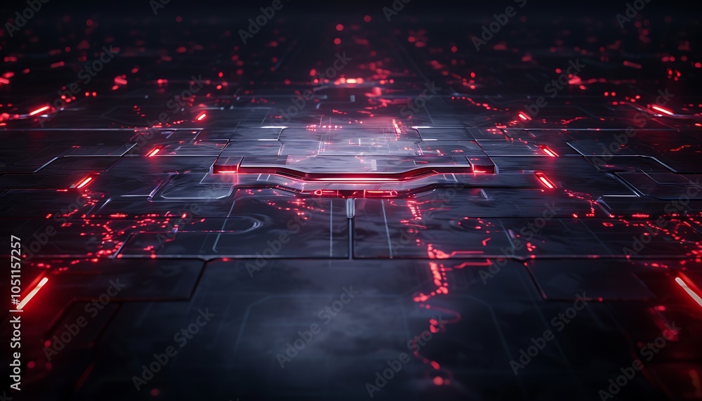 Poster Futuristic Engineering Lab with Autonomous Drones and Robotic Systems Developing Advanced Energy Technology