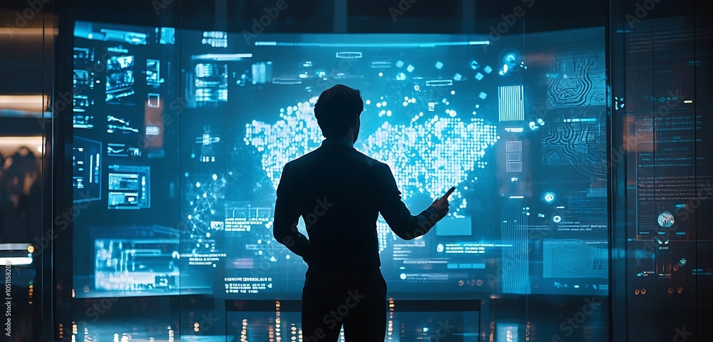 Aufkleber technological support and innovation demonstrated through an interactive holographic display.